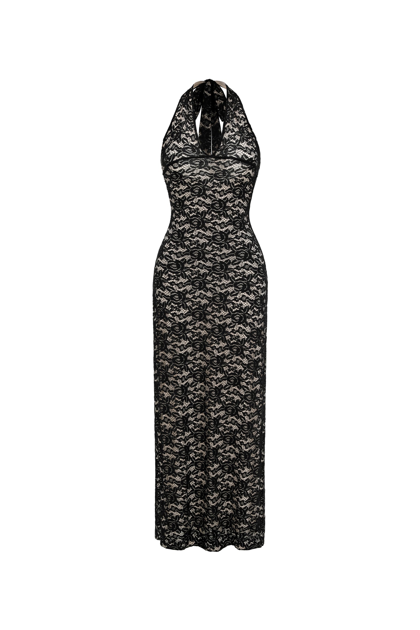 LACE V NECK MAXI DRESS