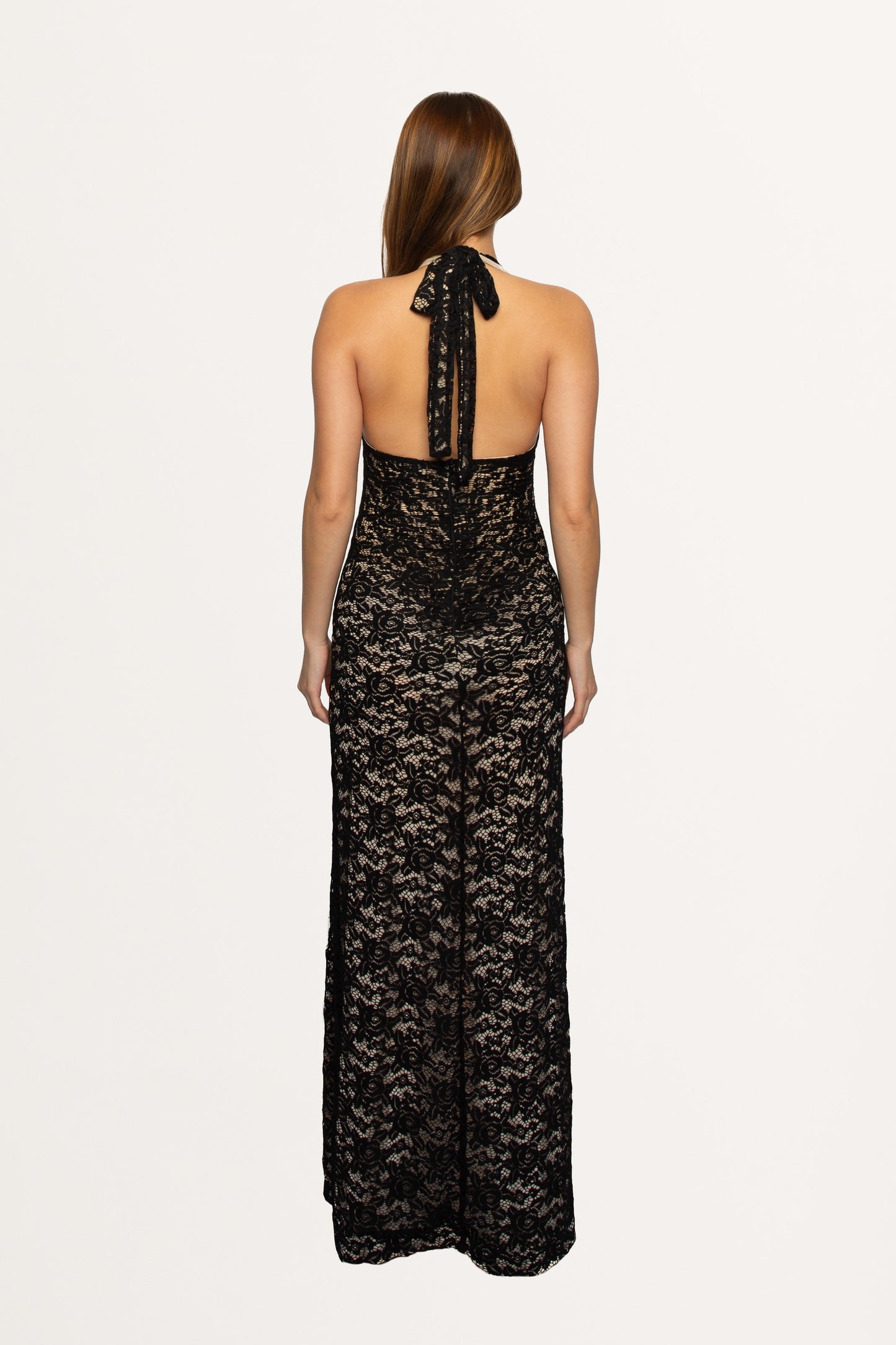 LACE V NECK MAXI DRESS